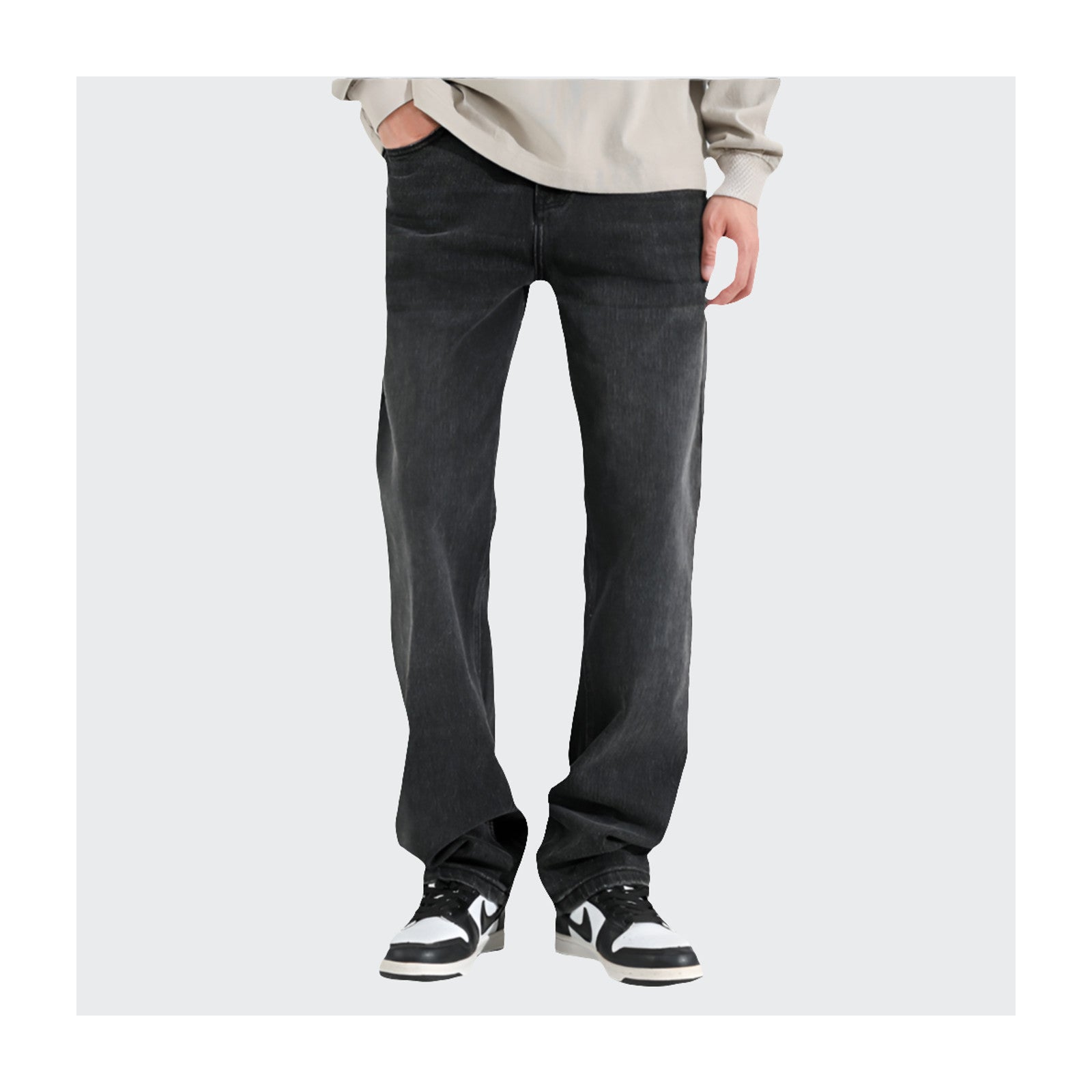 Schwarze Baggy Fit Jeans