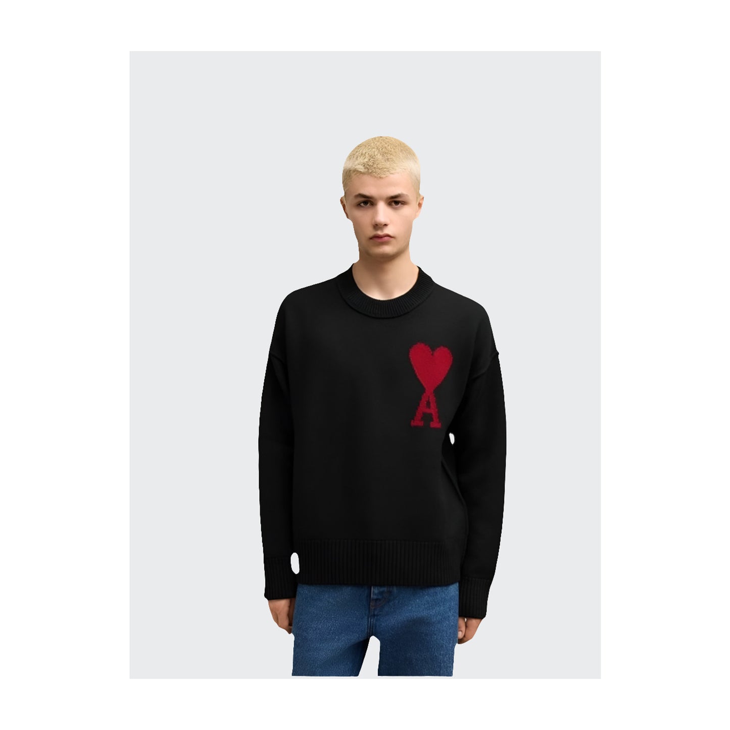 Heart Patch Sweater Men