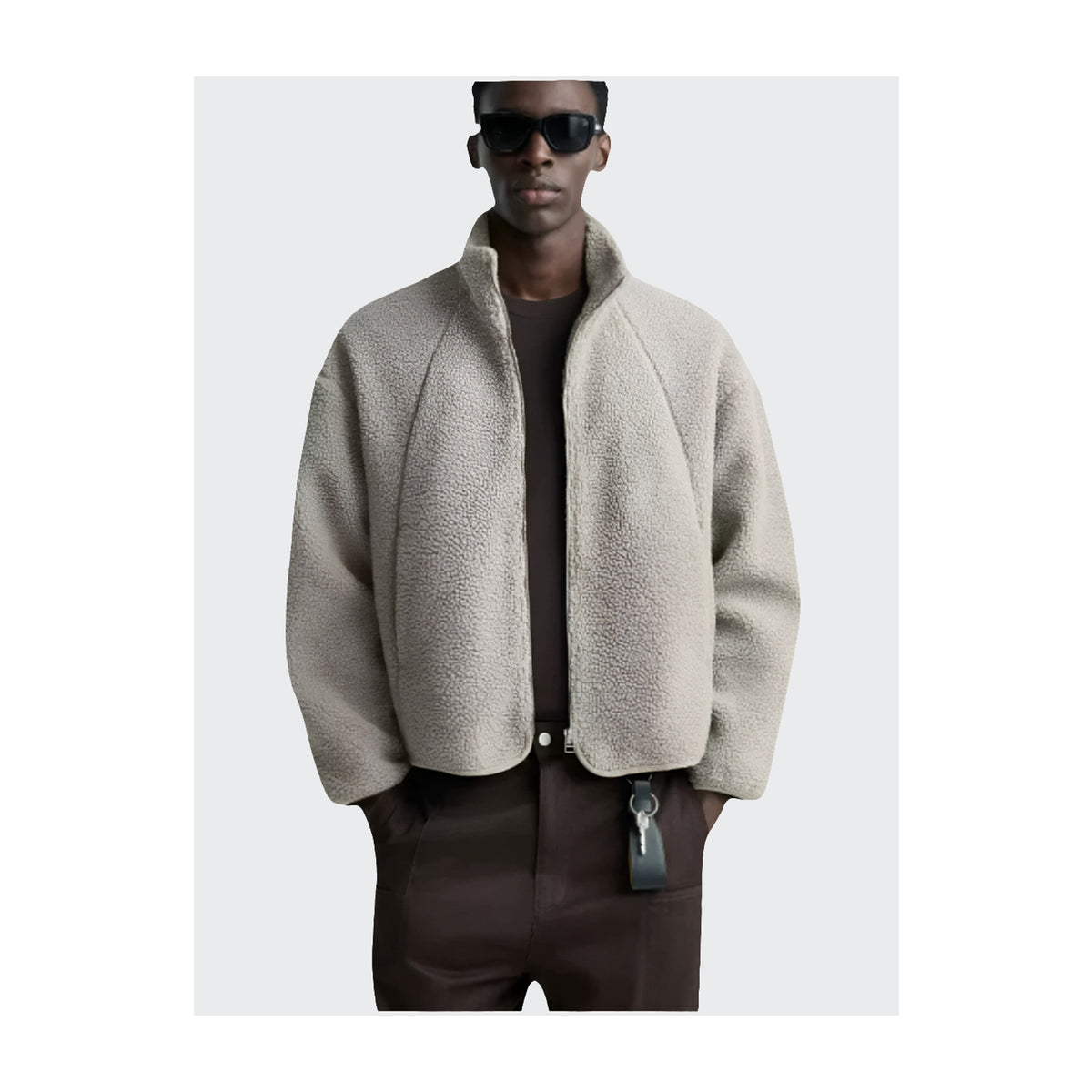 Beige Fleece Jacke