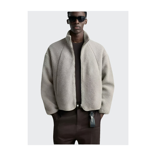 Beige Fleece Jacke