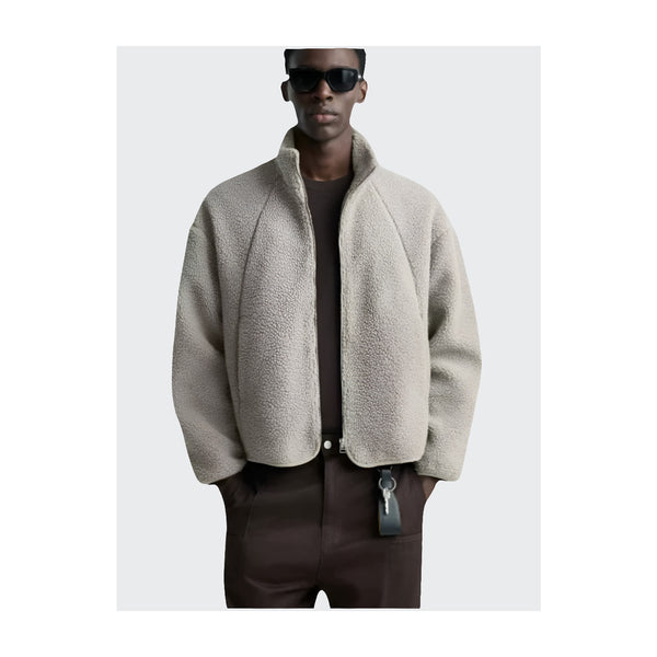 Beige Fleece Jacke