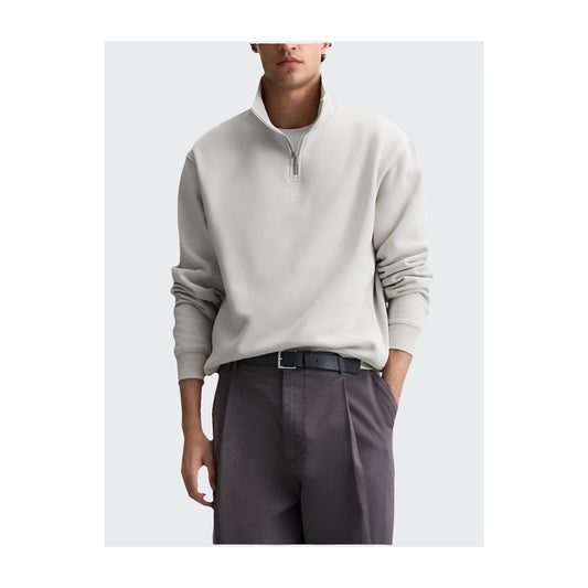 Basic Sweatshirt mit Stehkragen und Reißverschluss