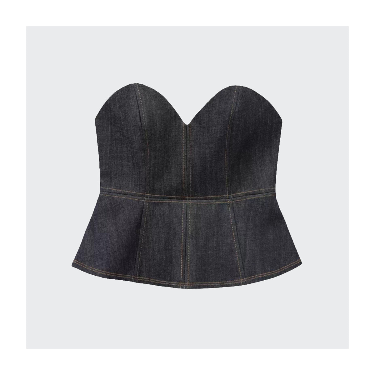 Jeans-Top mit Godets
