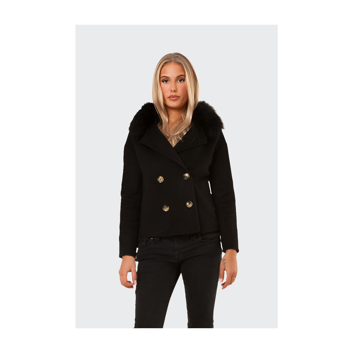 Double Button Cashmere Coat