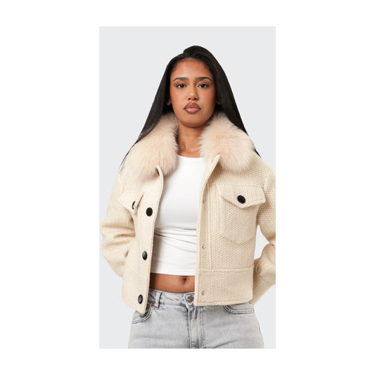 Button Up Wool Jacket - Off White